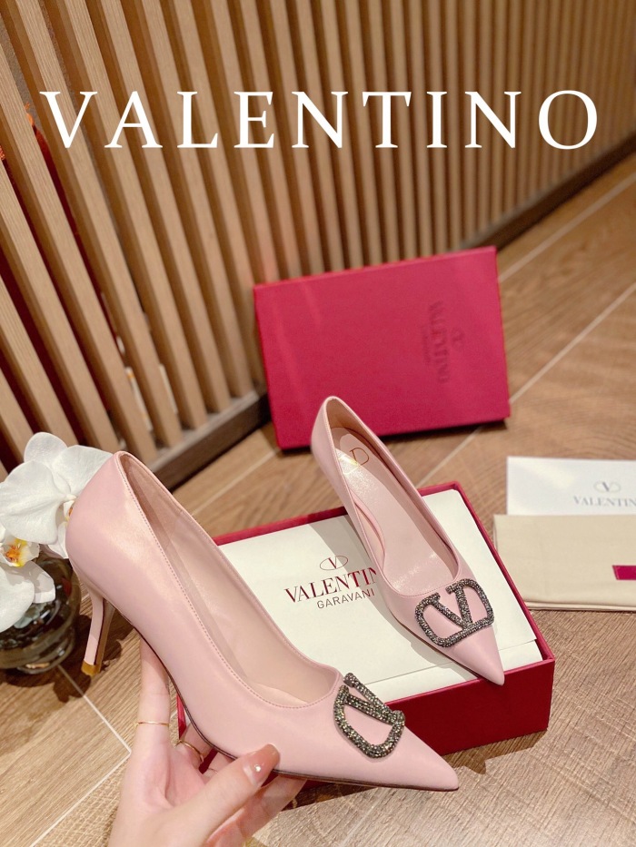 Valentino Vlogo Signature Satin Slingback Pumps Size 35-41 4-Color