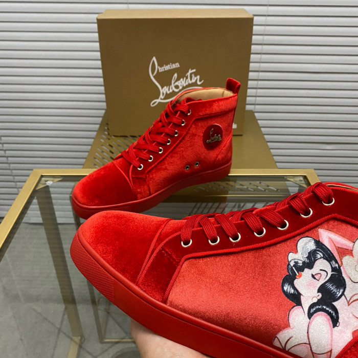 Christian Louboutin Louis High-Top Sneaker Size 36-46  7-Color