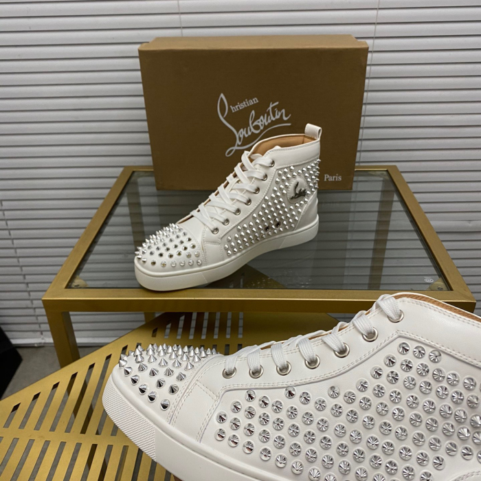 Christian Louboutin Louis Spikes High-Top Sneaker Size 36-46 10-Color