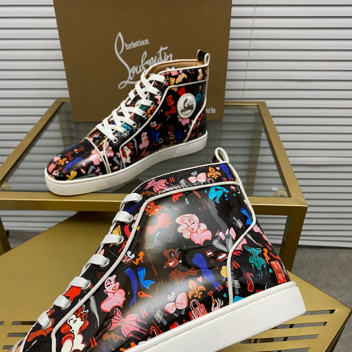 Christian Louboutin Fun Louis High-Top Sneaker Size 36-46  4-Color
