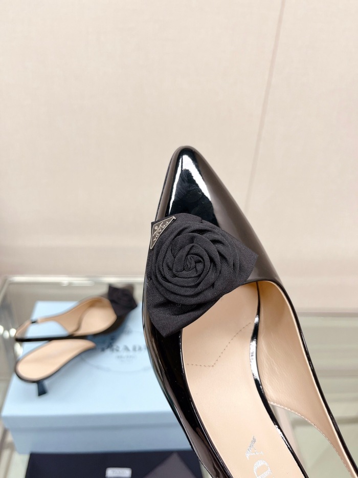 Prada Brushed Leather Slingback Pumps Size 35-40 2-Color