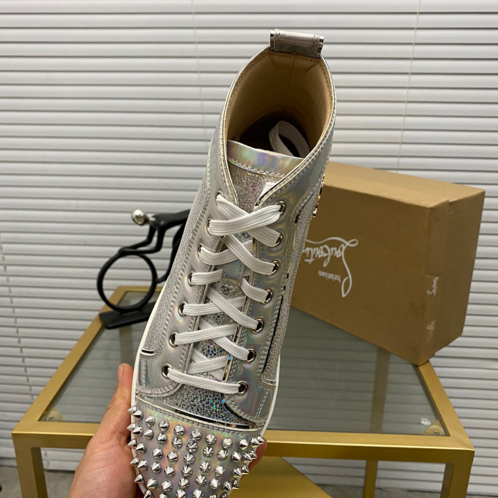 Christian Louboutin Lou Spikes High-Top Sneaker Size 36-46  10-Color