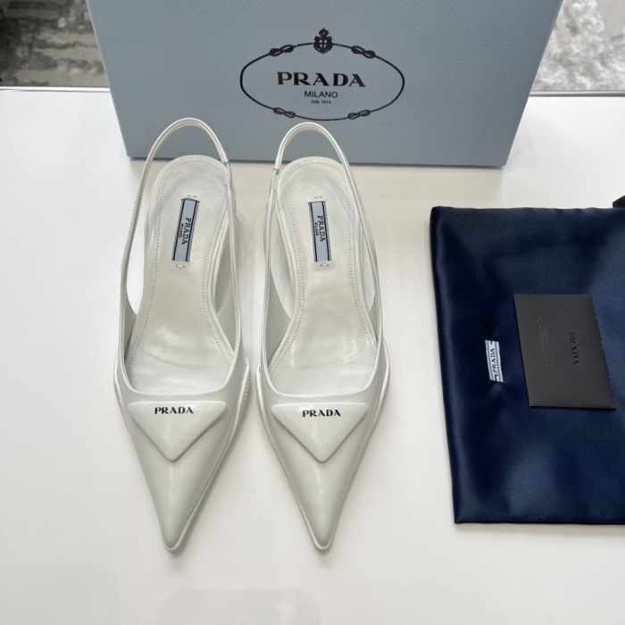 Prada Soft Padded Leather Slingback Pumps Size 35-41 4-Color