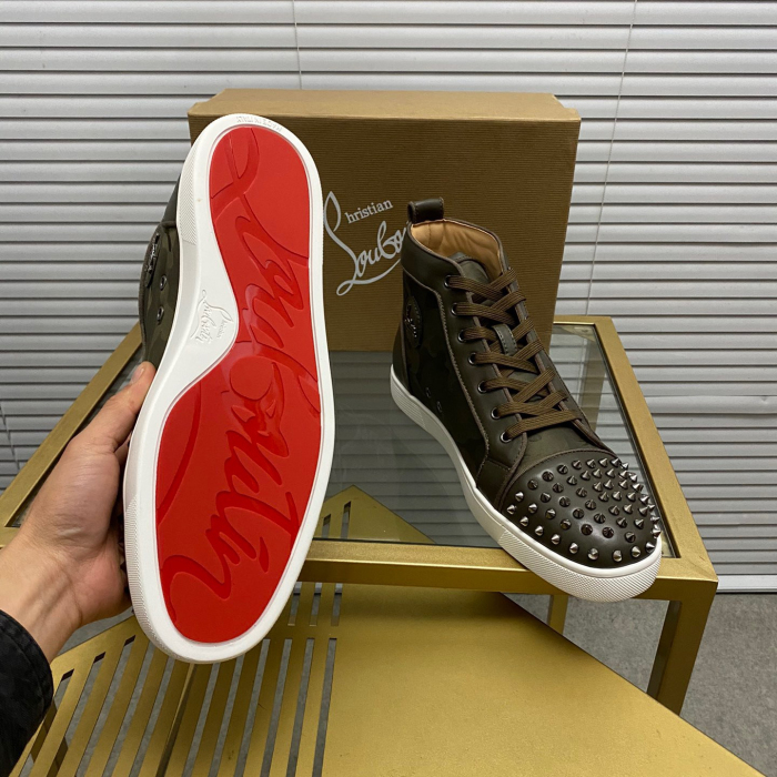 Christian Louboutin Lou Spikes High-Top Sneaker Size 36-46  10-Color