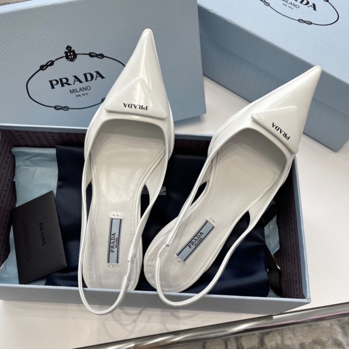 Prada Soft Padded Leather Slingback Pumps Size 35-41 4-Color