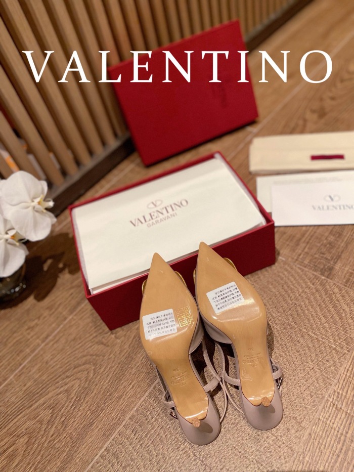 Valentino Vlogo Signature Satin Slingback Pumps Size 35-41 4-Color