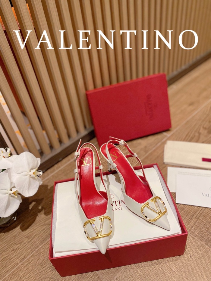 Valentino Vlogo Signature Satin Slingback Pumps Size 35-41 4-Color