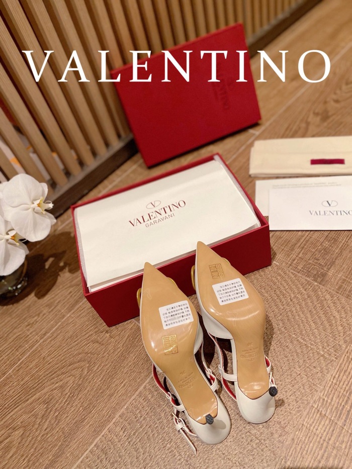 Valentino Vlogo Signature Satin Slingback Pumps Size 35-41 4-Color