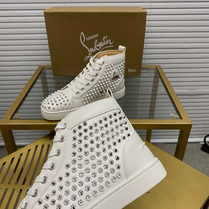 Christian Louboutin Louis Spikes High-Top Sneaker Size 36-46 10-Color