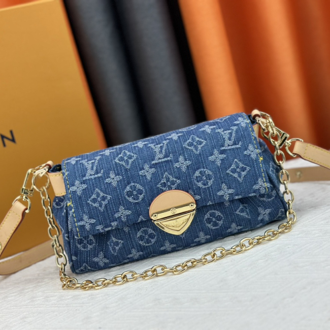 Louis Vuitton M45859 Favorite Denim Cowboy Shoulder Bags Size 24*14*9cm