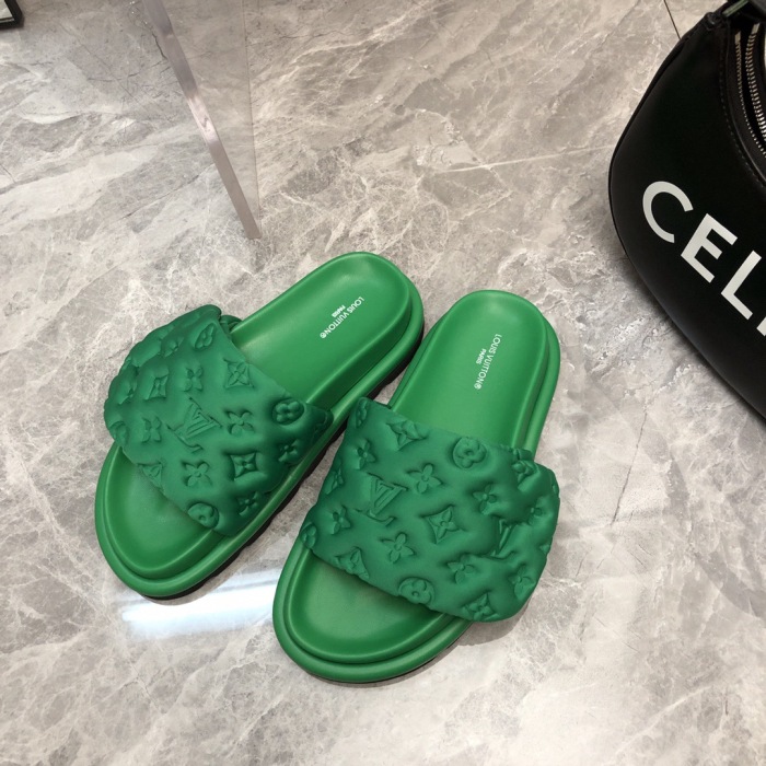 Louis Vuitton Pool Pillow Flat Comfort Slippers Size 36-46 5-Color