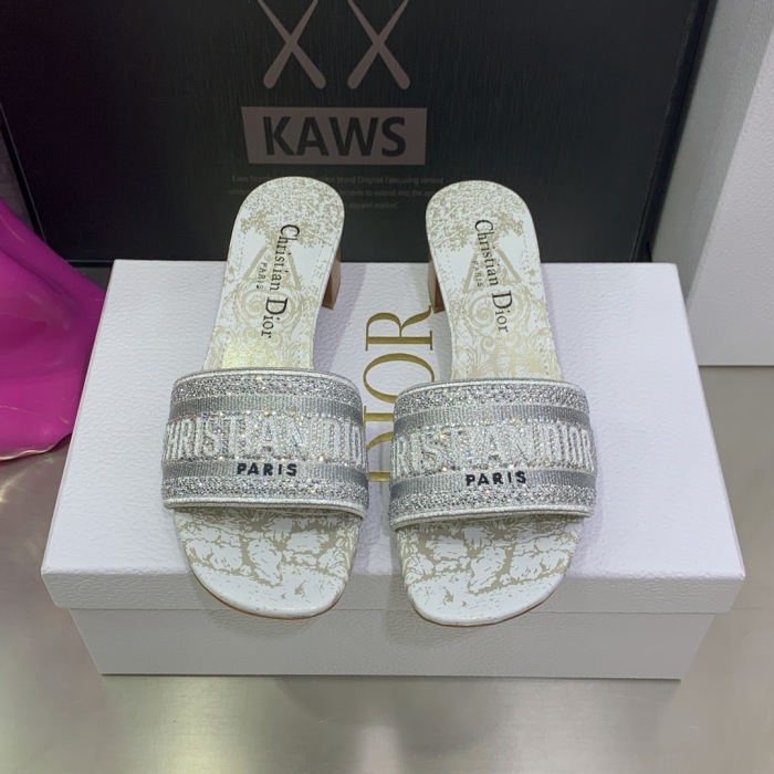 Dior Dway with Diamond Heeled Sandal Pumps Size 35-41 7-Color