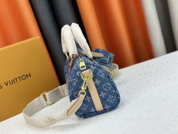 Louis Vuitton M46271 Keepall 25 Denim Cowboy Shoulder Bags Size 25*15*11cm