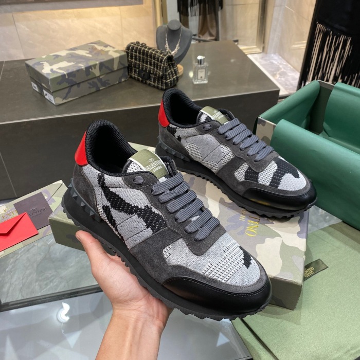 Valentino Mesh Fabric Camouflage Sneaker Size 39-45   5-Color
