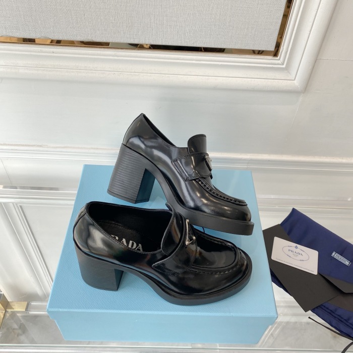 Prada Chocolate High-heeled Loafers Sneaker Size 35-40   3-Color