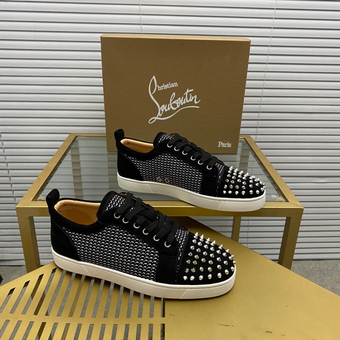 Christian Louboutin Louis Junior Spikes Sneaker Size 36-46  10-Color