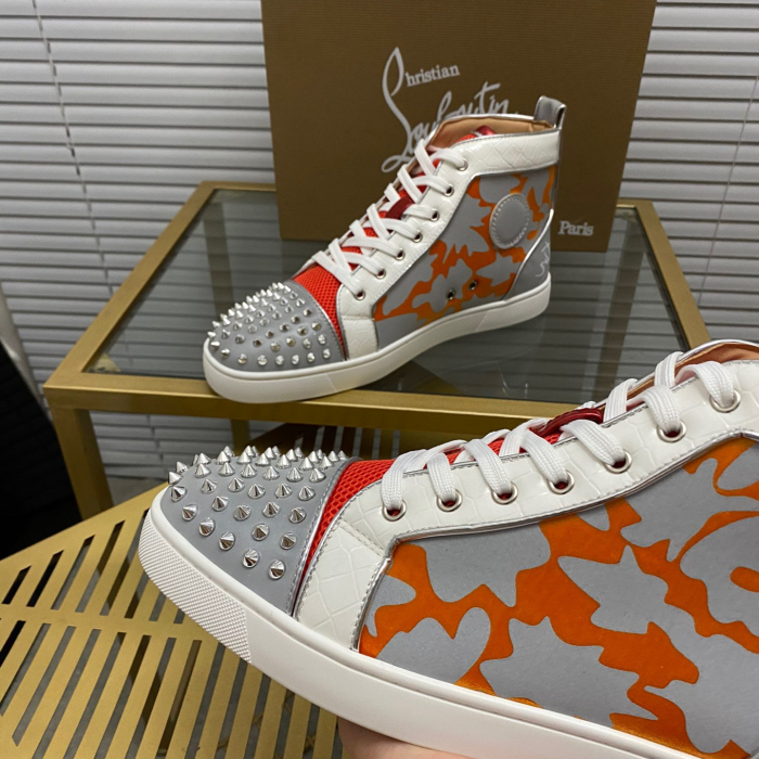 Christian Louboutin Lou Spikes High-Top Sneaker Size 36-46  9-Color