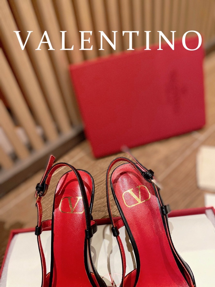 Valentino Vlogo Signature Satin Slingback Pumps Size 35-41 4-Color