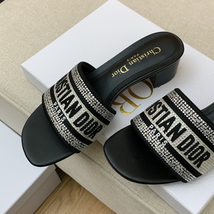 Dior Dway with Diamond Heeled Sandal Pumps Size 35-41 7-Color