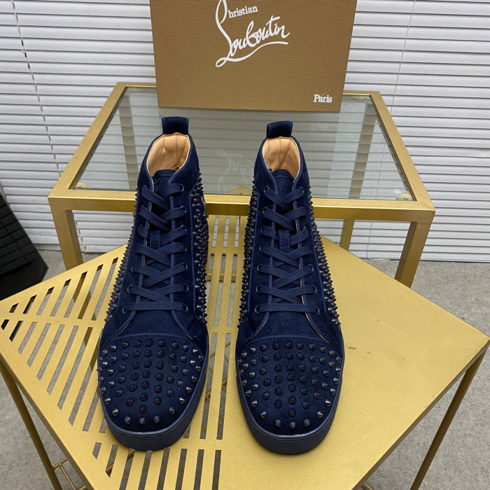 Christian Louboutin Louis Spikes High-Top Sneaker Size 36-46 10-Color