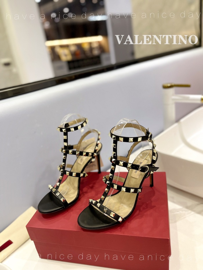 Valentino Rockstud Calfskin Ankle Strap Pumps Size 35-41 4-Color