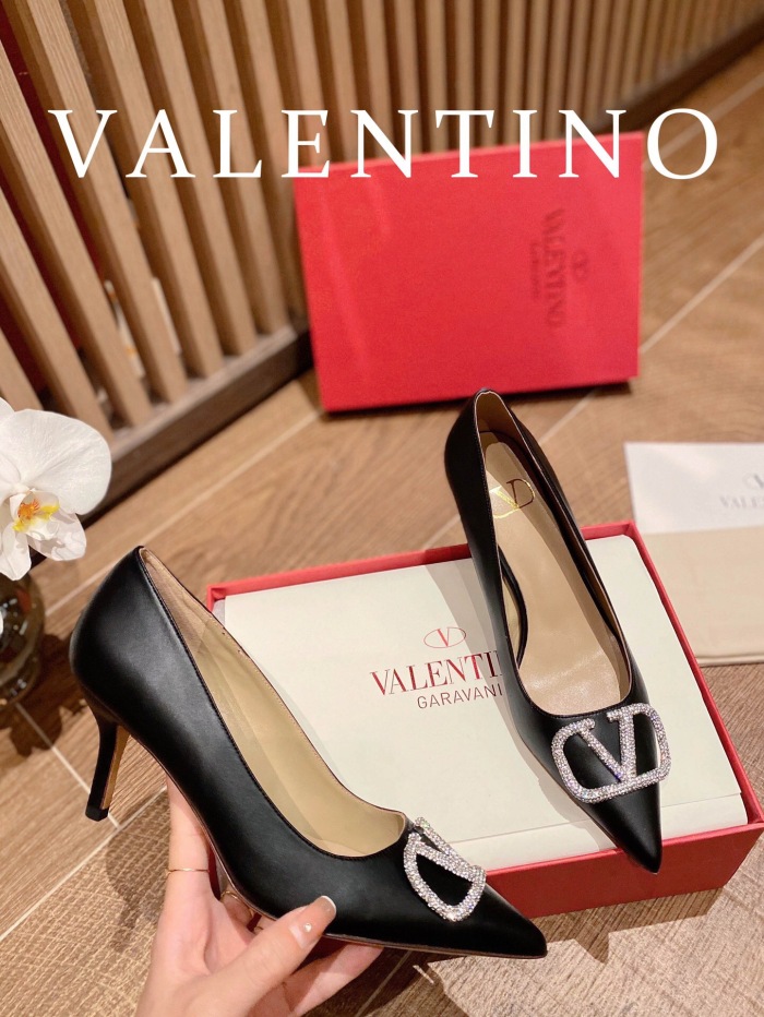 Valentino Vlogo Signature Satin Slingback Pumps Size 35-41 4-Color