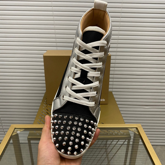 Christian Louboutin Lou Spikes High-Top Sneaker Size 36-46  10-Color