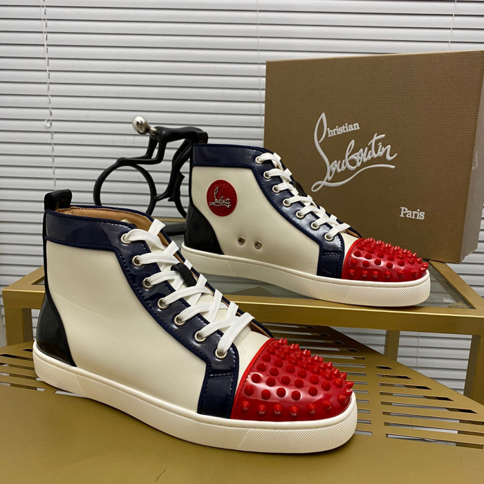 Christian Louboutin Lou Spikes High-Top Sneaker Size 36-46  10-Color