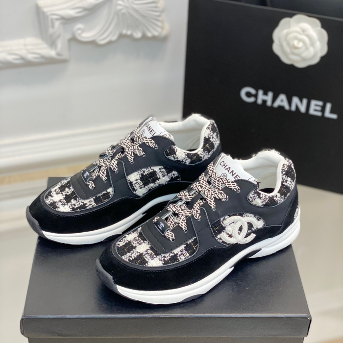 Chanel 2023 New Coton Tweed Sneaker Size 35-41  3-Color