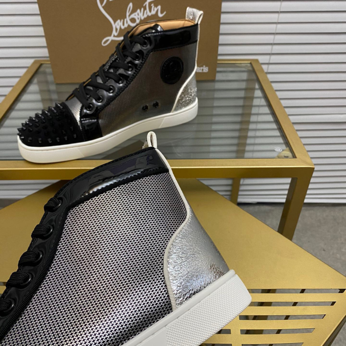 Christian Louboutin Lou Spikes High-Top Sneaker Size 36-46  10-Color