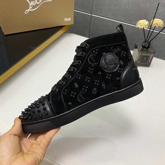 Christian Louboutin Lou Spikes High-Top Sneaker Size 36-46  10-Color