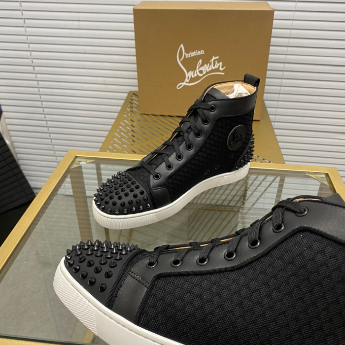 Christian Louboutin Louis Spikes High-Top Sneaker Size 36-46  5-Color