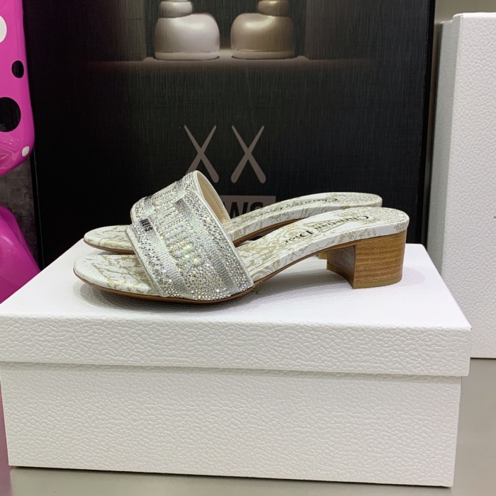 Dior Dway with Diamond Heeled Sandal Pumps Size 35-41 7-Color