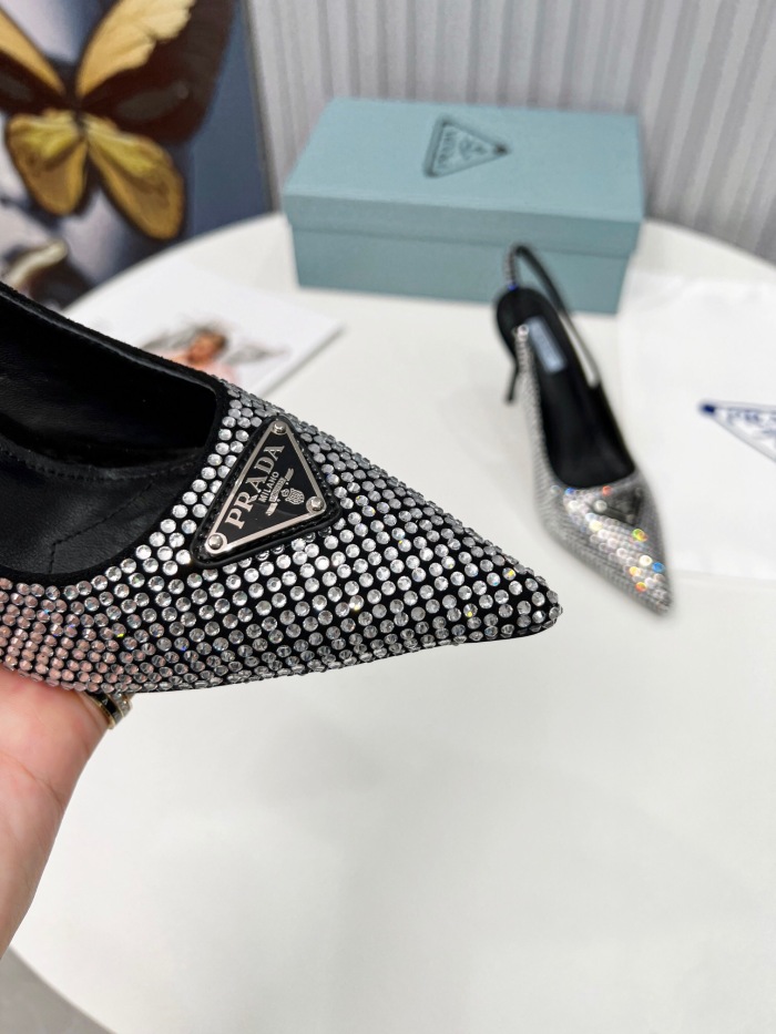 Prada Brushed Leather Slingback Pumps Size 35-41 3-Color