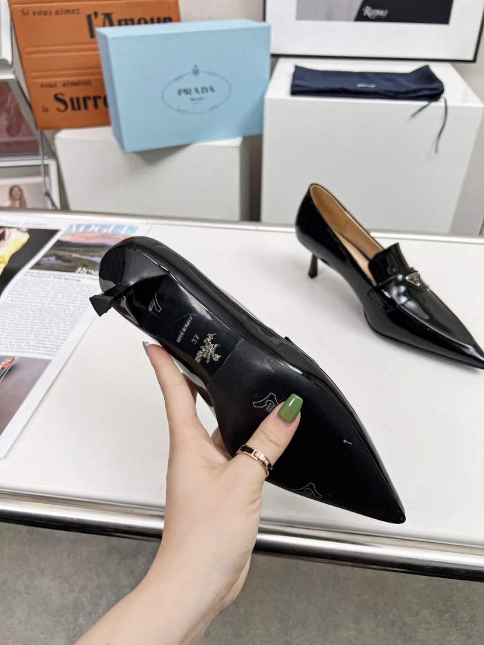 Prada Brushed Leather Slingback Pumps Size 35-41 3-Color
