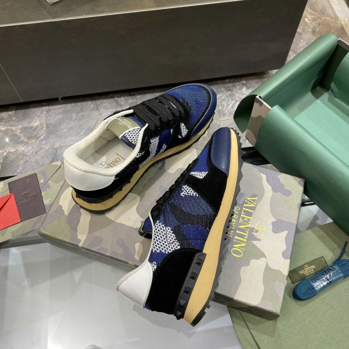 Valentino Mesh Fabric Camouflage Sneaker Size 39-45   5-Color