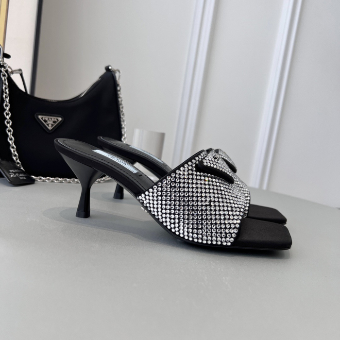 Prada Satin Pumps with Crystals Size 35-41 2-Color