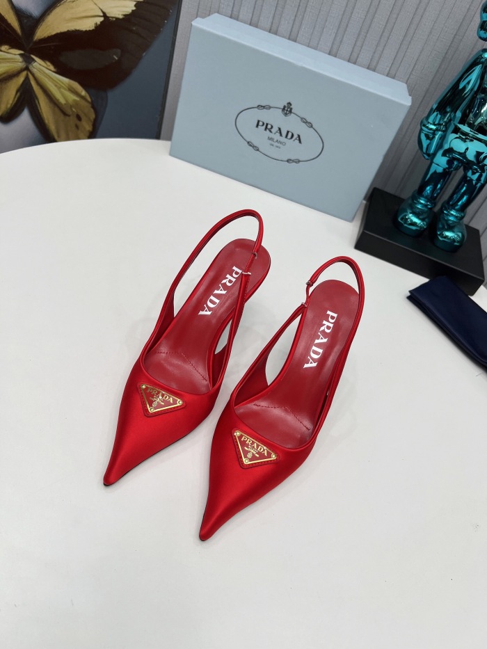 Prada Brushed Leather Slingback Pumps Size 35-41
