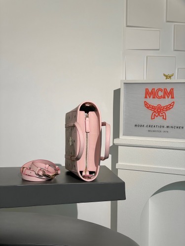 MCM Aren Visetos Mini Shoulder Bags Size 19*9.5*18.5cm