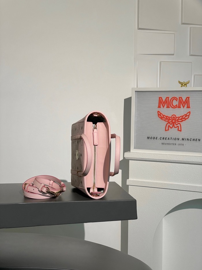 MCM Aren Visetos Mini Shoulder Bags Size 19*9.5*18.5cm