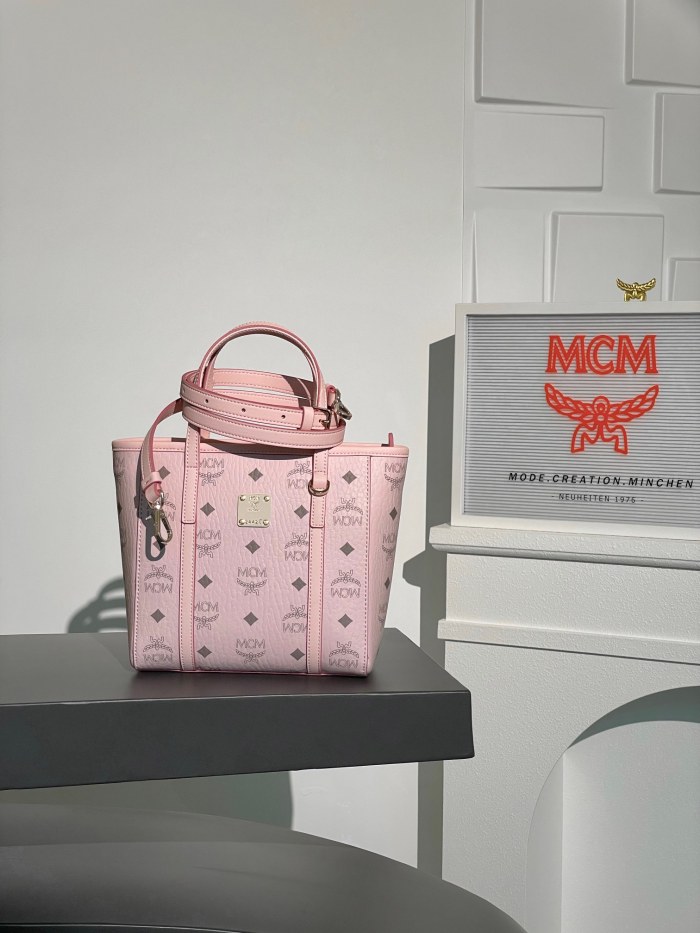 MCM Aren Visetos Mini Shoulder Bags Size 19*9.5*18.5cm