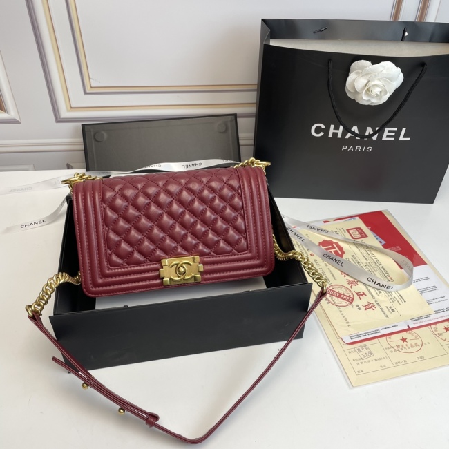Chanel BOY Shoulder Bags Size 25*14*7cm