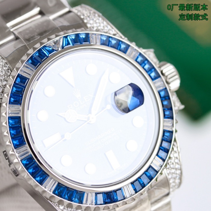  Rolex Submariner Date Oyster 40mm white gold, diamonds and sapphires  116659 paveo
