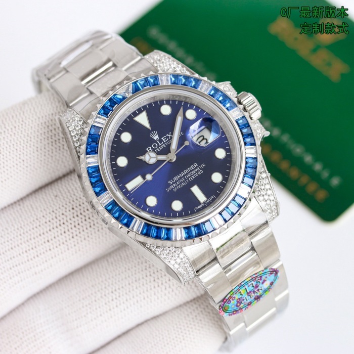  Rolex Submariner Date Oyster 40mm white gold, diamonds and sapphires  116659 paveo