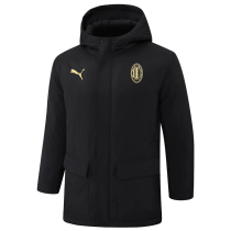 24-25 ACM Black Hooded Windbreaker Fabric Cotton Coat (黄标)