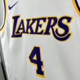 24-25 Lakers KNECHT #4 White Top Quality Hot Pressing NBA Jersey(圆领)
