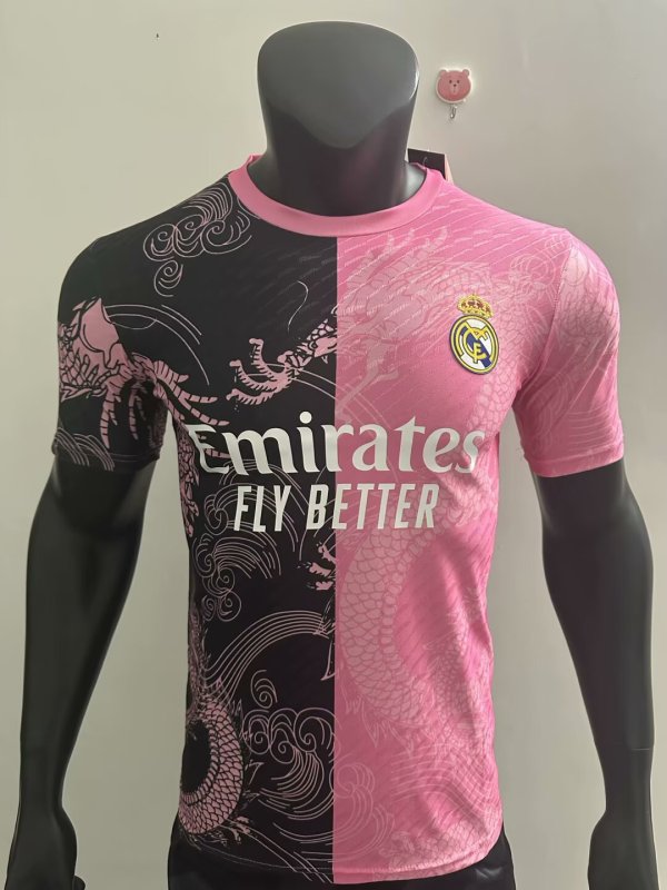 25-26 RMA Pink Black Special Edition Player Version Training Shirts *粉龙纹