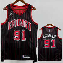 25-26 BULLS RODMAN #91 Black Top Quality Hot Pressing NBA Jersey (Trapeze Edition) 飞人版