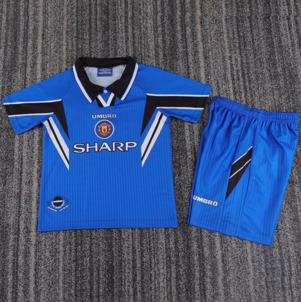 1996-1998 Man Utd Third Retro Kids Soccer Jersey