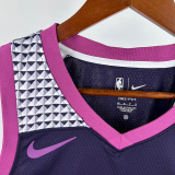 TIMBERWOLVES EDWARDS #5 Purple Black Top Quality Hot Pressing NBA Jersey